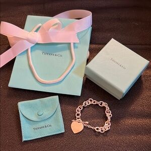 Tiffany & Co. Love Struck I Love You Heart Toggle Bracelet MSRP $625